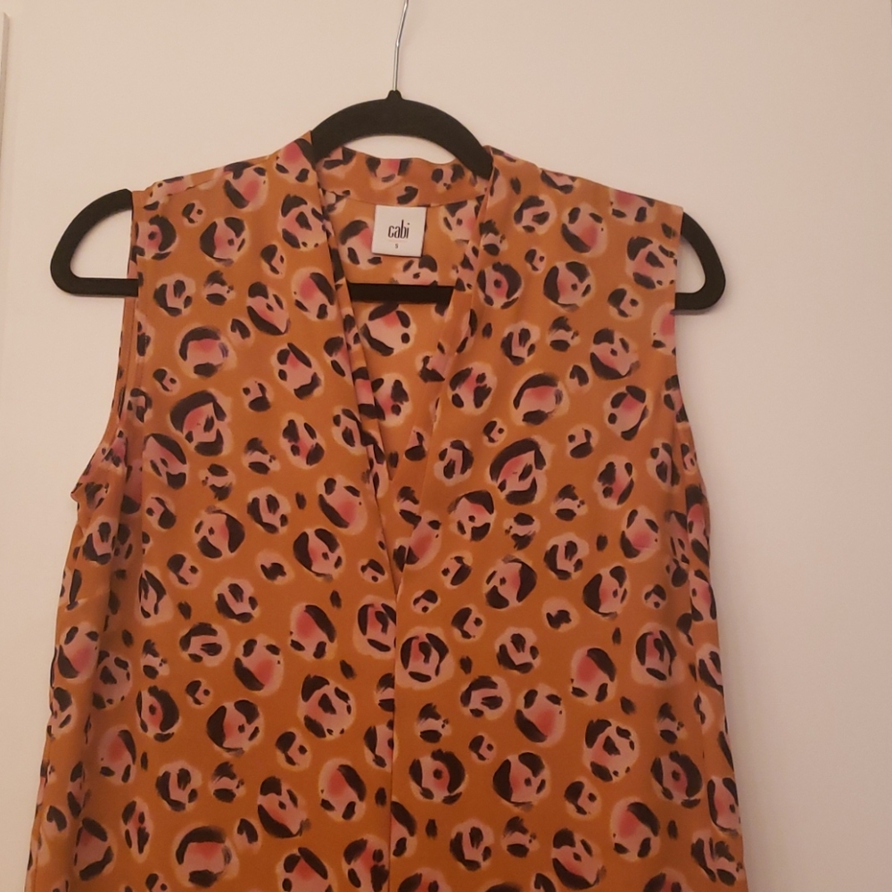Cute Cabi Leopard Sleeveless Top